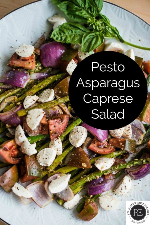 plate of pesto asparagus salad