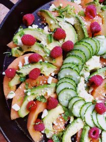 Cantaloupe Avocado Raspberry Salad