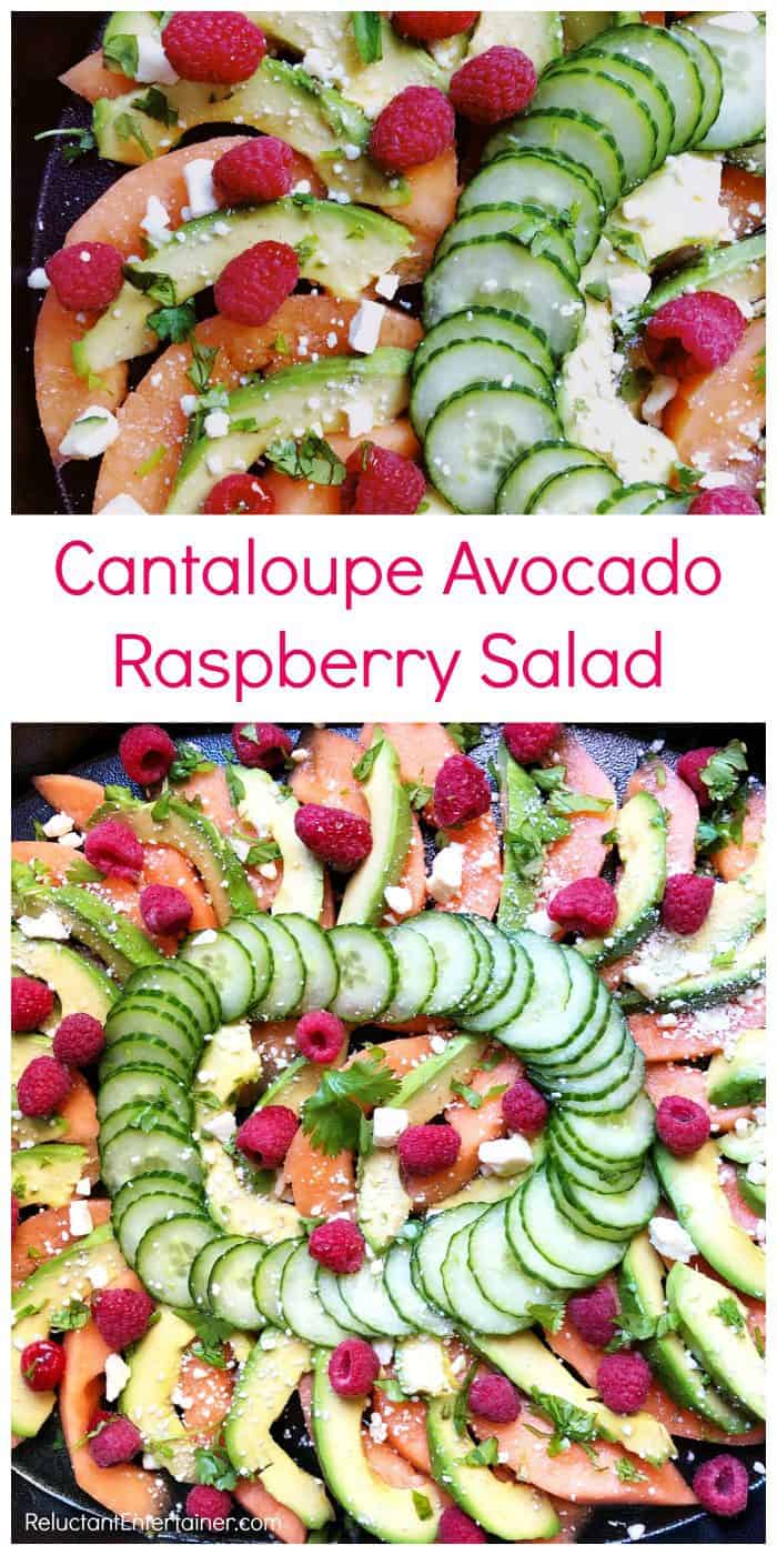 BEST Cantaloupe Avocado Raspberry Salad Recipe