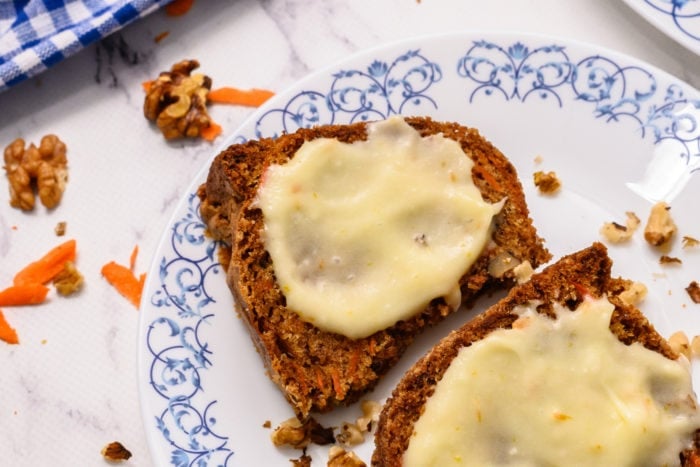 piece of carrot cake with frosting