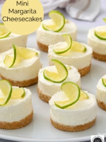 Mini Margarita Cheesecakes with lime garnish