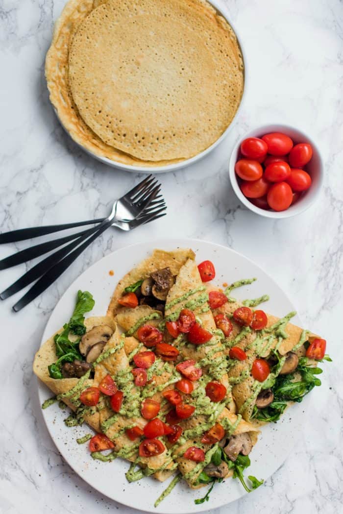 Savory Pesto Mushroom Crepe Recipe