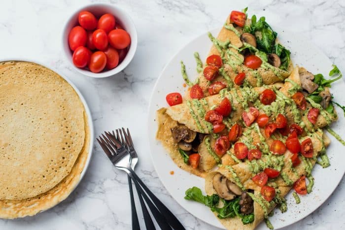 Pesto Mushroom Crepe Recipe