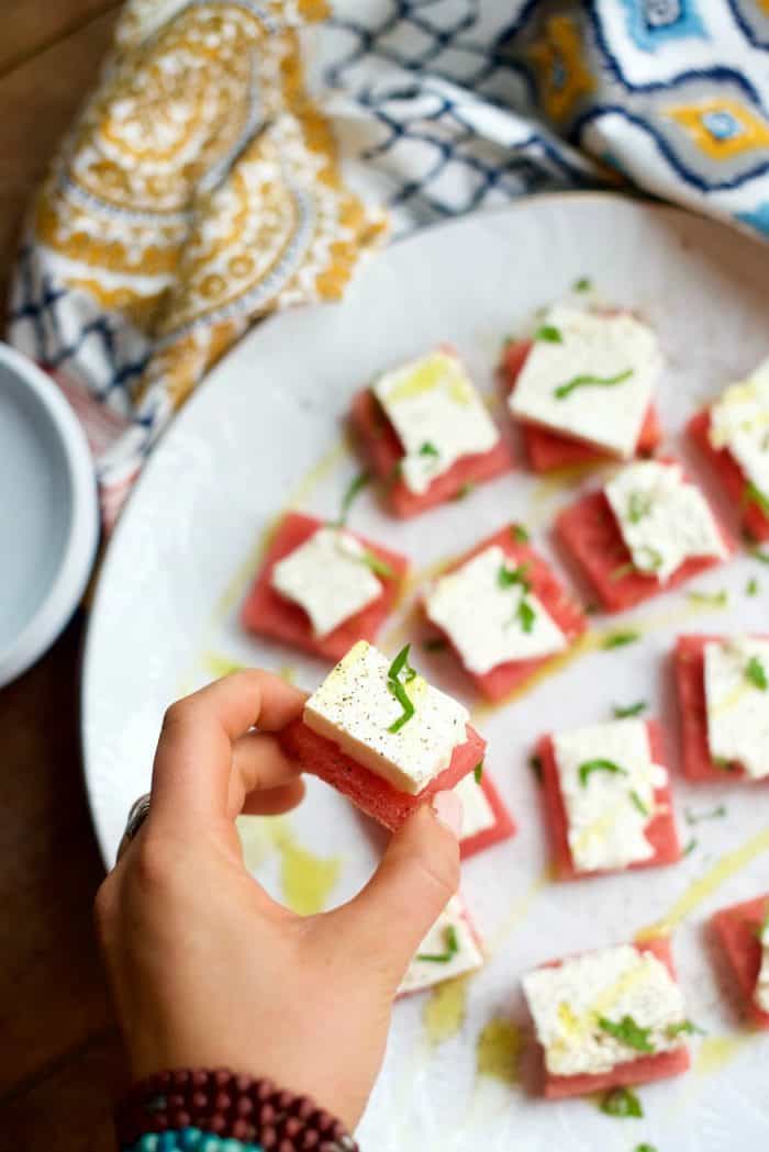 Watermelon Feta Bites Appetizer