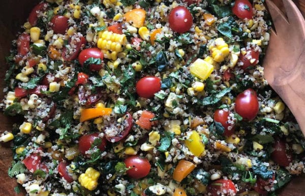 southwest kale salad with fresh corn