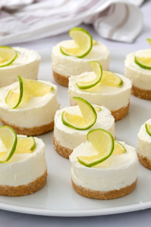 plate of Mini Margarita Cheesecakes