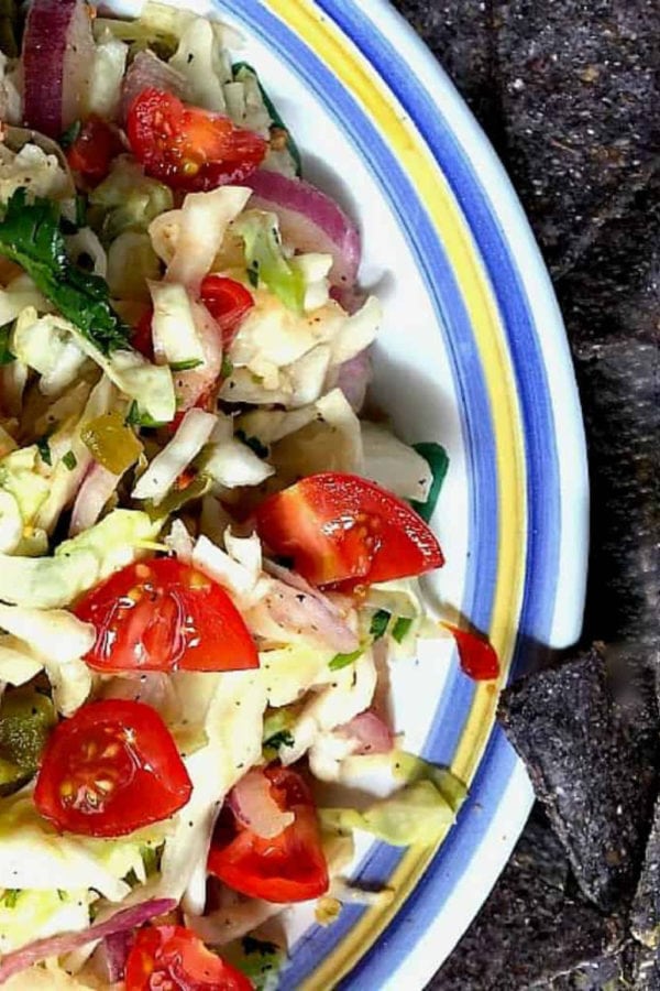 mexican slaw dip with tomatoes