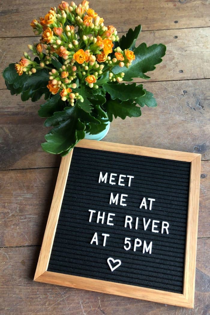 Meet me at the river at 5PM