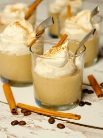 Coffee Cinnamon Pudding with Sweet Cream