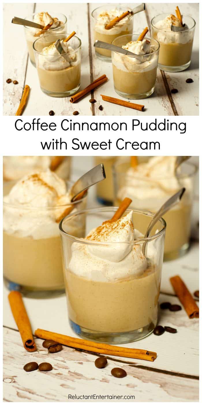 BEST Coffee Cinnamon Pudding with Sweet Cream Dessert