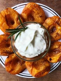 Grilled Apricots with Sweet Cream