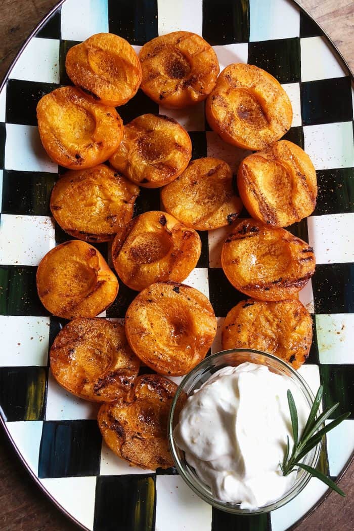 Easy Grilled Apricots with Sweet Cream