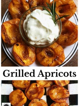 Grilled Apricots with almond cream