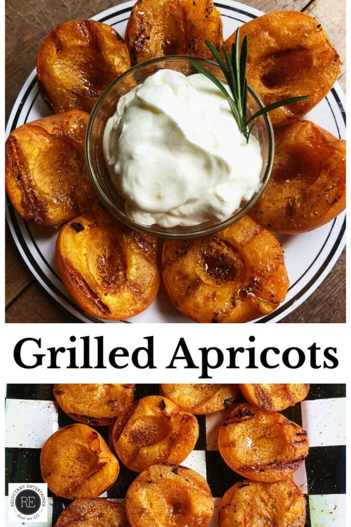 Grilled Apricots with almond cream