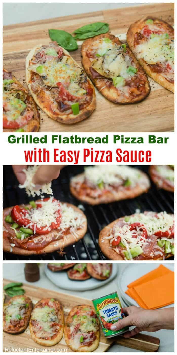 Grilled Flatbread Pizza Bar with Easy Pizza Sauce Recipe