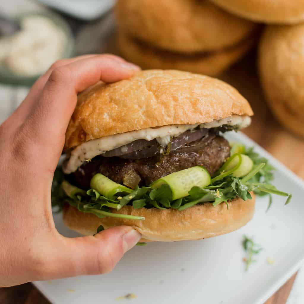 Delicious Mint Lamb Burgers with Fig - Reluctant Entertainer