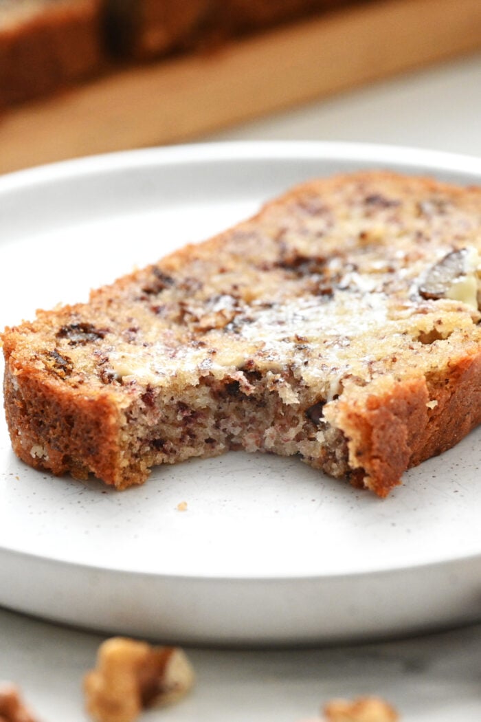 a bite of banana bread