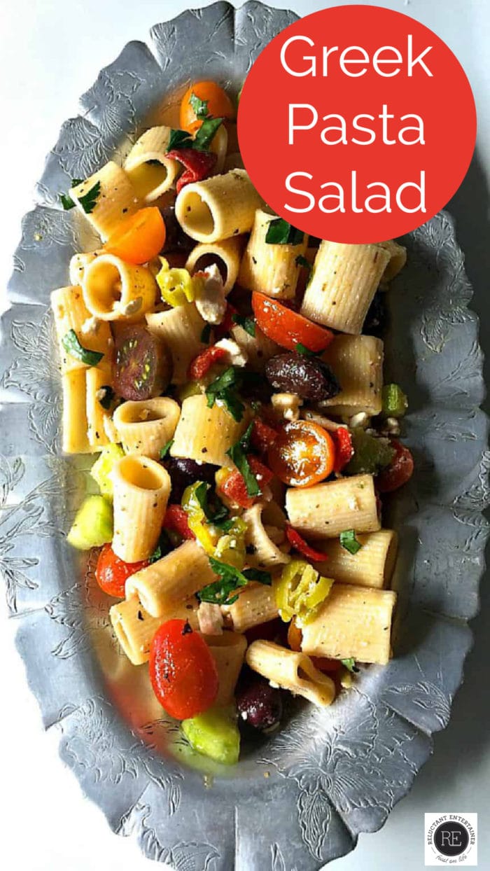 FABULOUS Greek Pasta Salad Recipe - Reluctant Entertainer