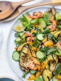 Grilled Avocado Mango Shrimp Salad