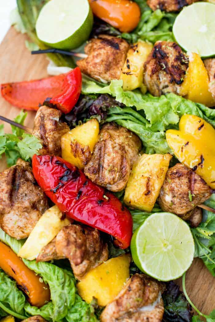 Pineapple Mango Grilled Chicken Skewers Recipe