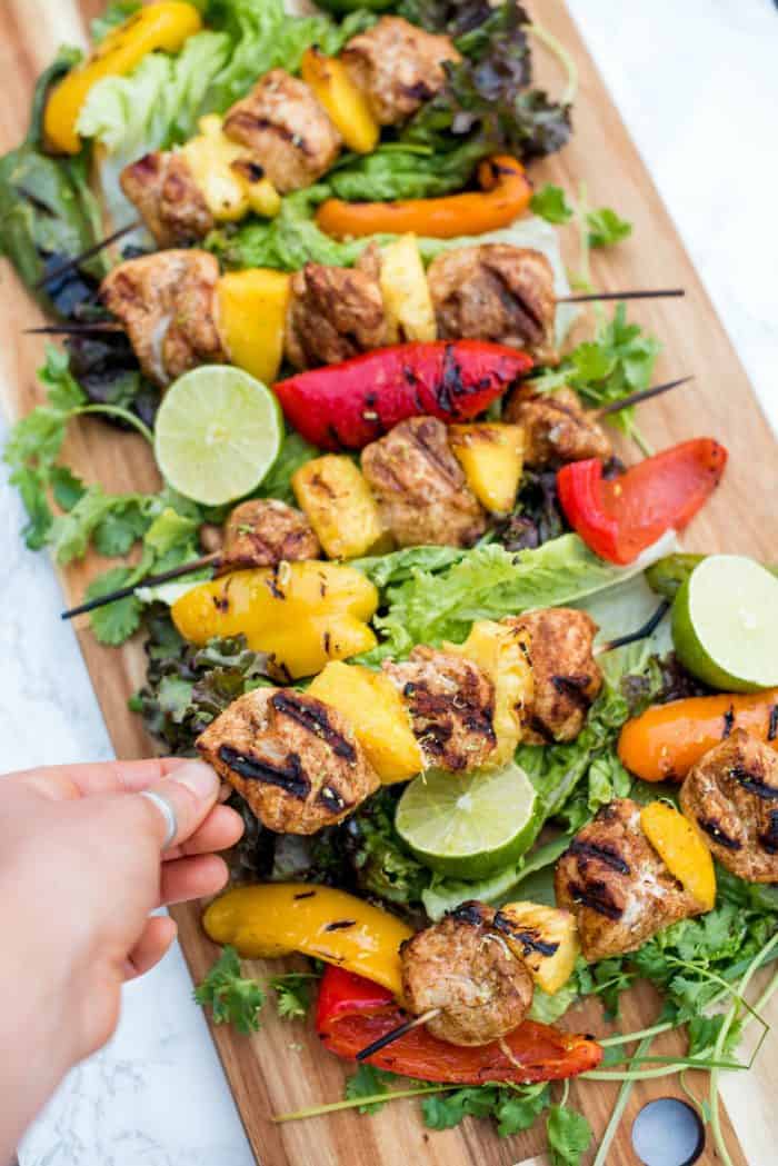 Easy Pineapple Mango Grilled Chicken Skewers