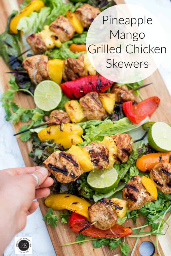 Pineapple Mango Grilled Chicken Skewers