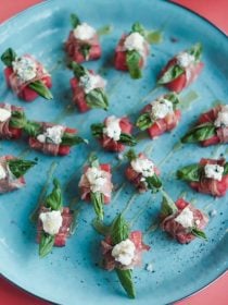 Watermelon Blue Cheese Prosciutto Bites