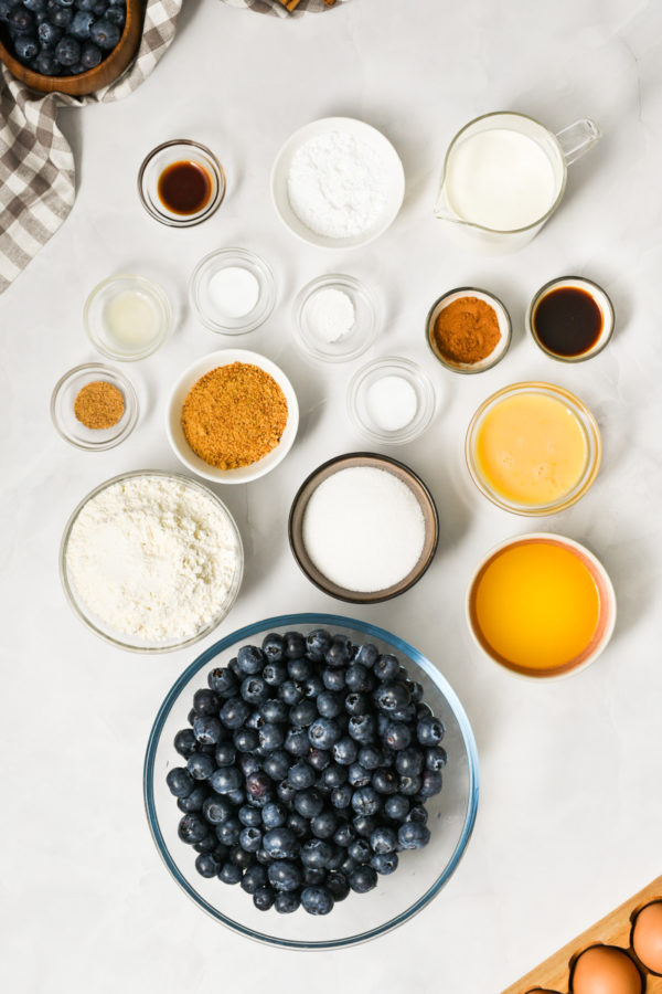 ingredients for Skillet Blueberry Cobbler