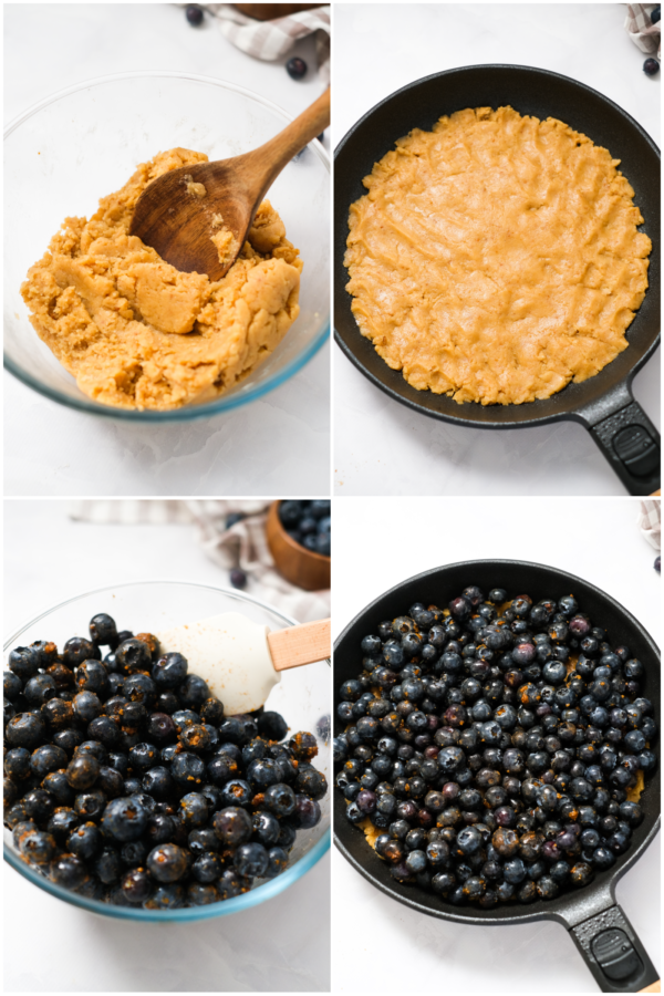 how to make the crust for Skillet Blueberry Cobbler