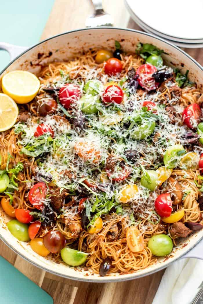 One-POT Summer Pasta with Bolognese Sauce Recipe