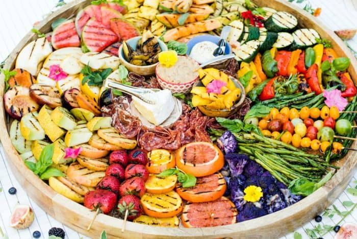 STUNNING Grilled Fruit Vegetable Charcuterie Board