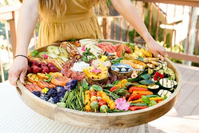 Beautiful Grilled Fruit Vegetable Charcuterie Board