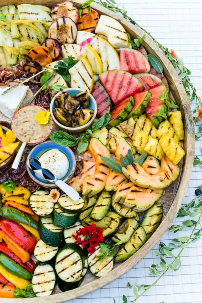 DELICIOUS Grilled Fruit Vegetable Charcuterie Board