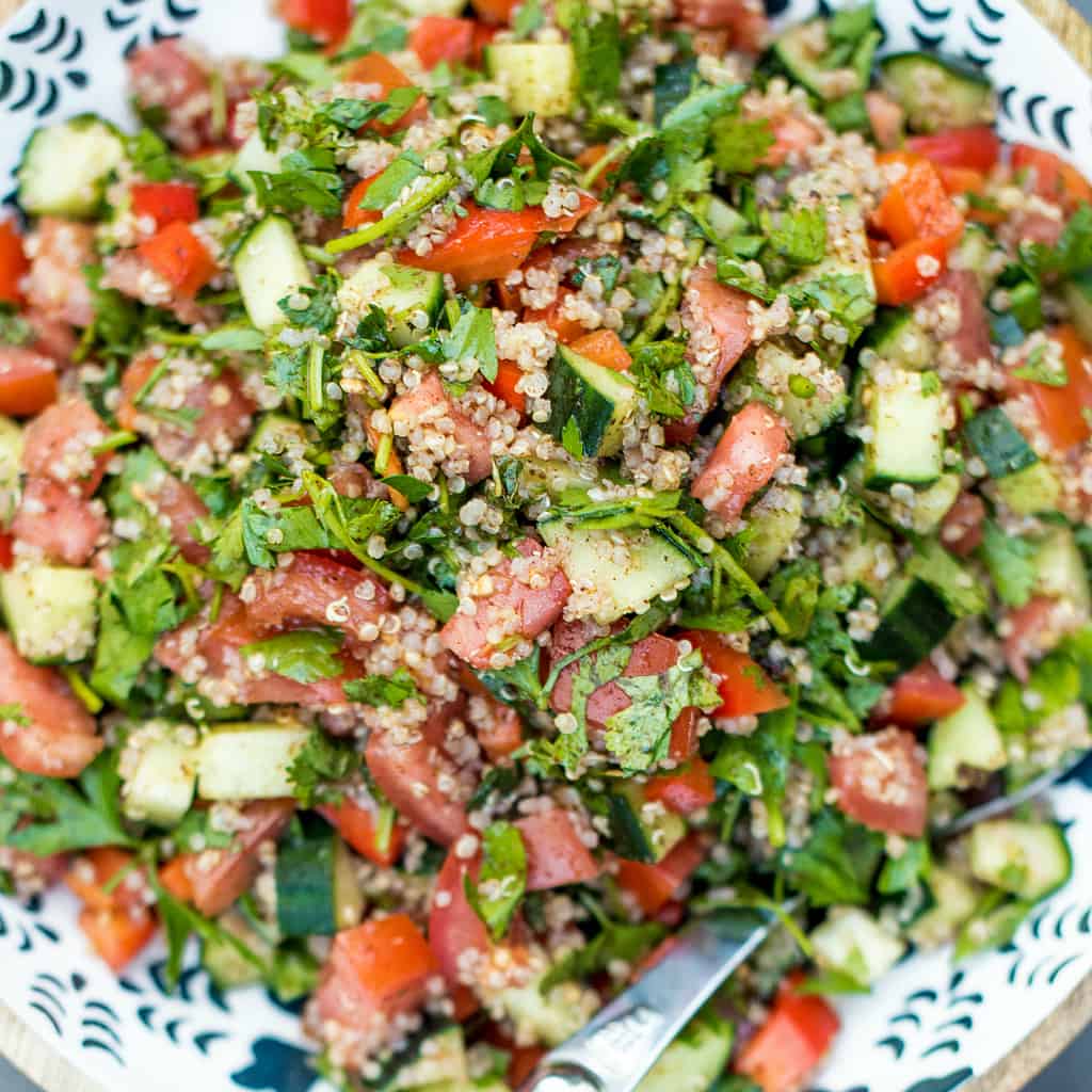 Fresh Israeli Quinoa Chopped Salad - Reluctant Entertainer