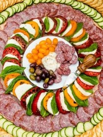 Salami Caprese Charcuterie Board