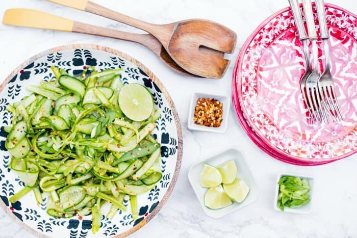 Easy Asparagus Cucumber Sesame Salad