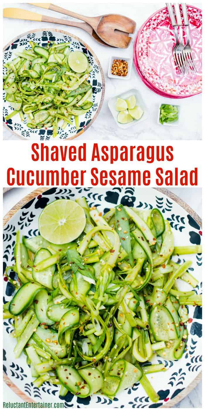 Shaved Asparagus Cucumber Sesame Salad Recipe