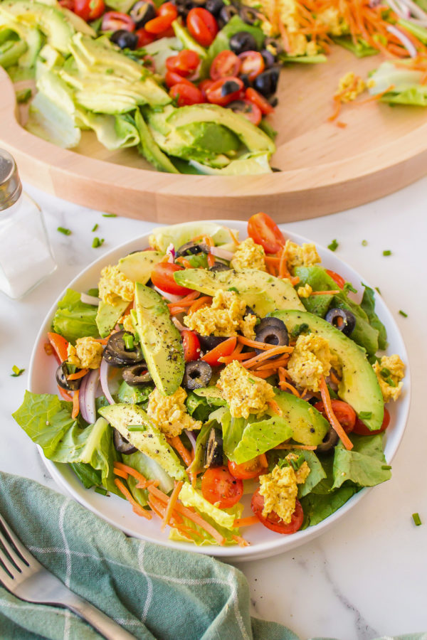 a serving of cobb salad (vegan)