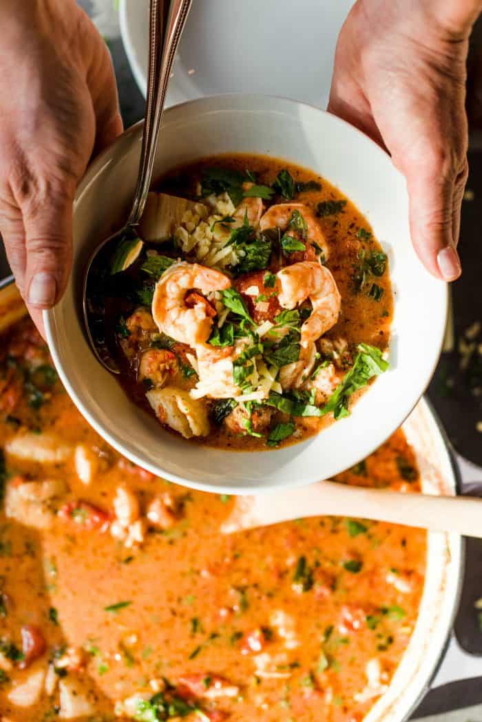 Coconut Milk Tomato Mixed Seafood Soup