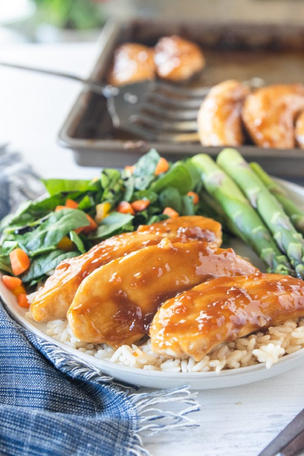 serving of Baked Teriyaki Chicken Tenders