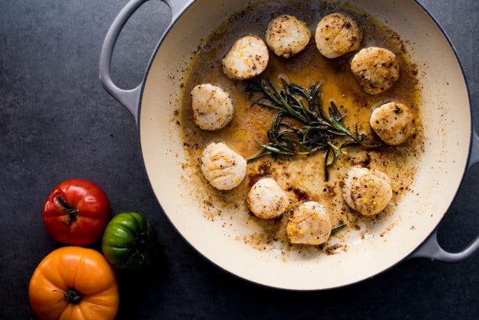 Best Browned Butter Rosemary Scallops