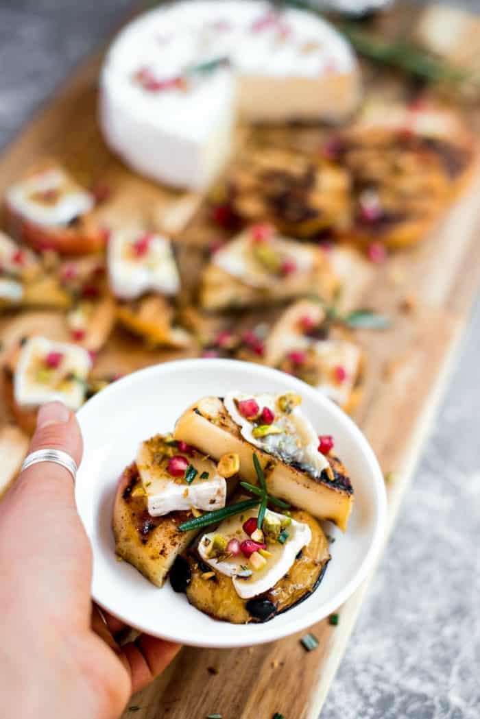 Baked Camembert with Pomegranate and Pistachios