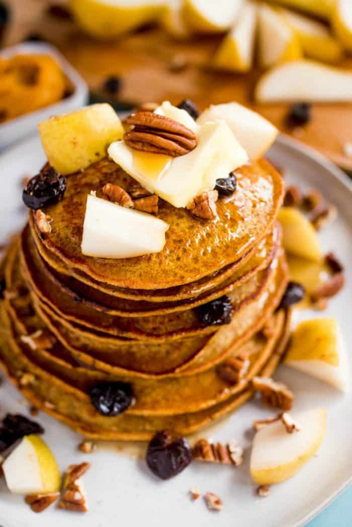 Tasty Pumpkin Chocolate Chip Pear Pancakes