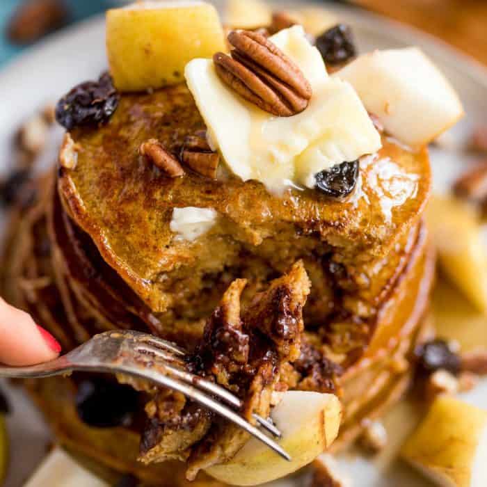 BEST Pumpkin Chocolate Chip Pear Pancakes Recipe