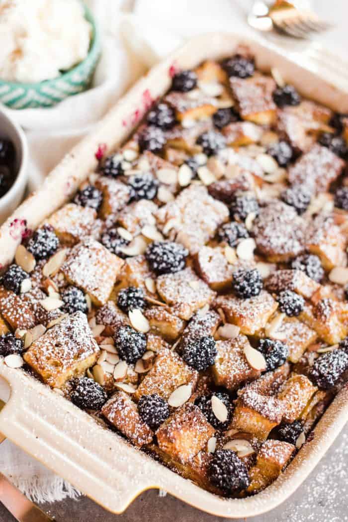 9x13 pan Lemon Blackberry Bread Pudding