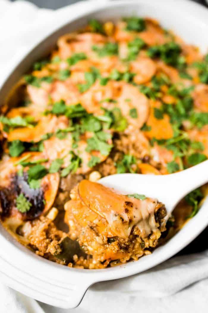 Delicious Mexican Sweet Potato Quinoa Casserole