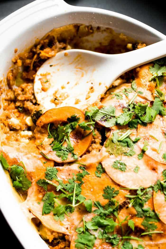 Tasty Mexican Sweet Potato Quinoa Casserole