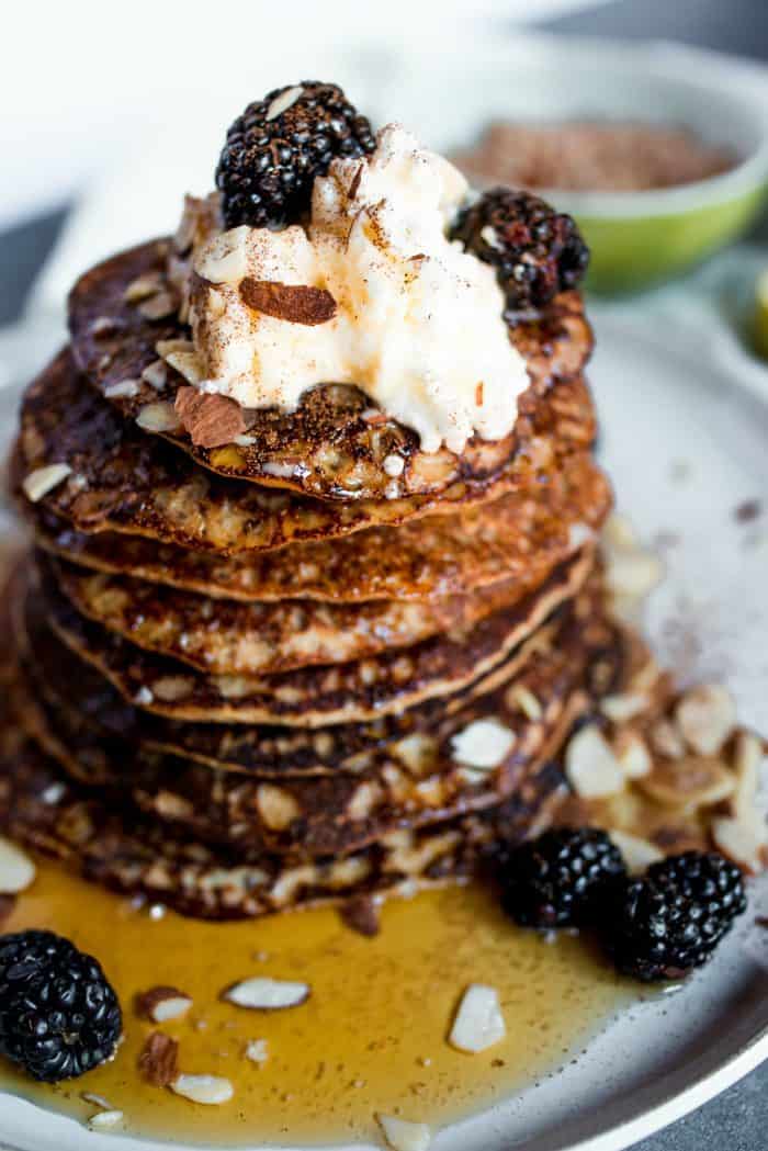 Pear Farro Blender Pancakes