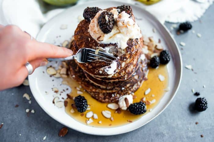 Easy Pear Farro Blender Pancakes