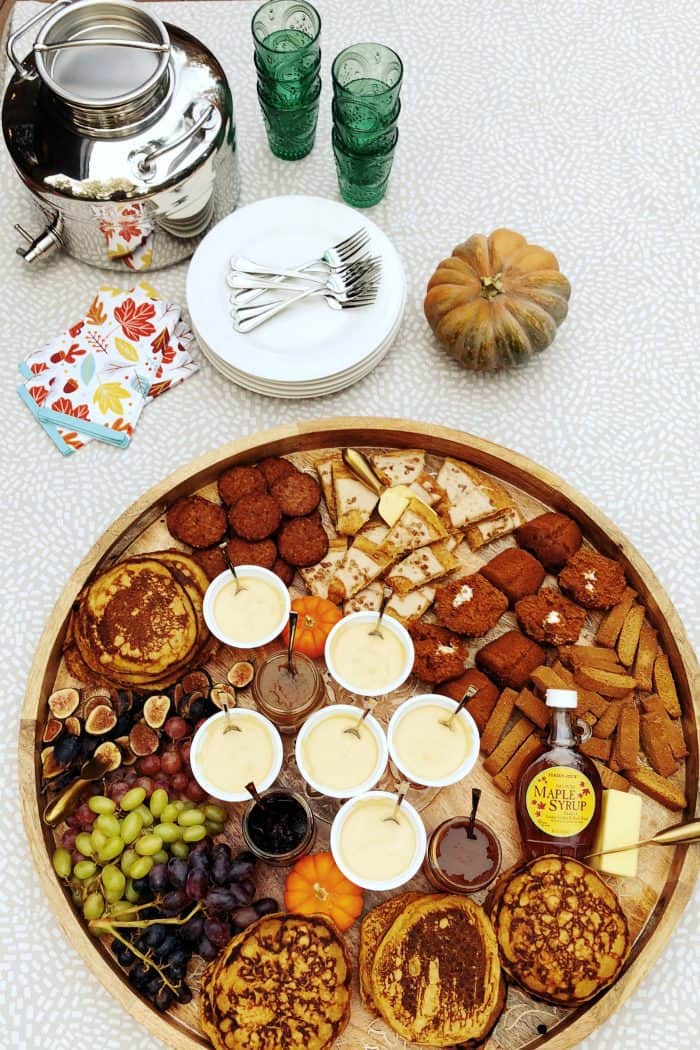 set the table - Trader Joe’s EPIC Pumpkin Pancakes Board